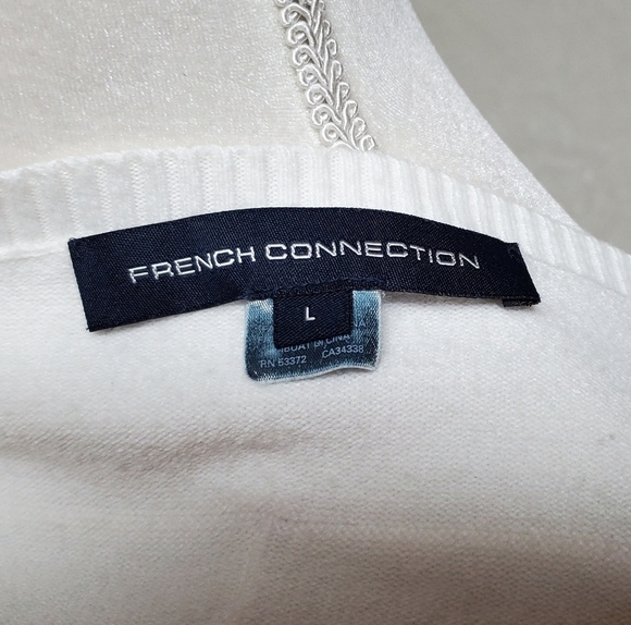French Connection Pearl Off-White Baby Soft Crewneck Hi-low Jumper Sweater L - Picture 12 of 13